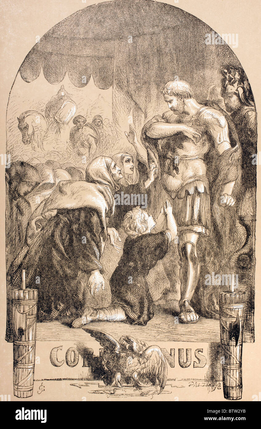 Illustrazione da Sir John Gilbert per Coriolanus di William Shakespeare. Foto Stock