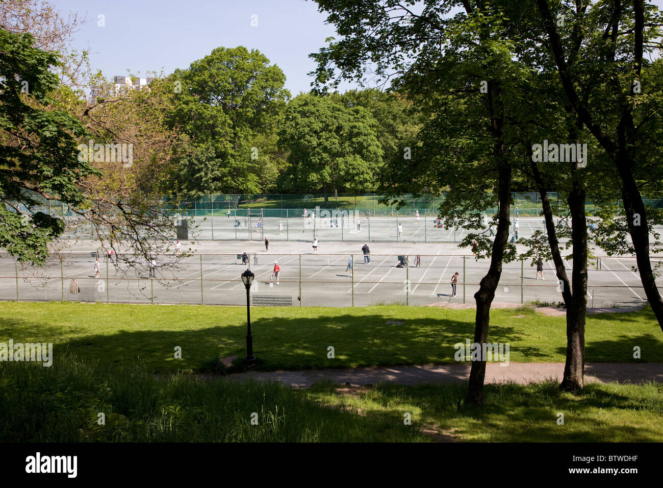 Campi da tennis in Central Park Foto Stock