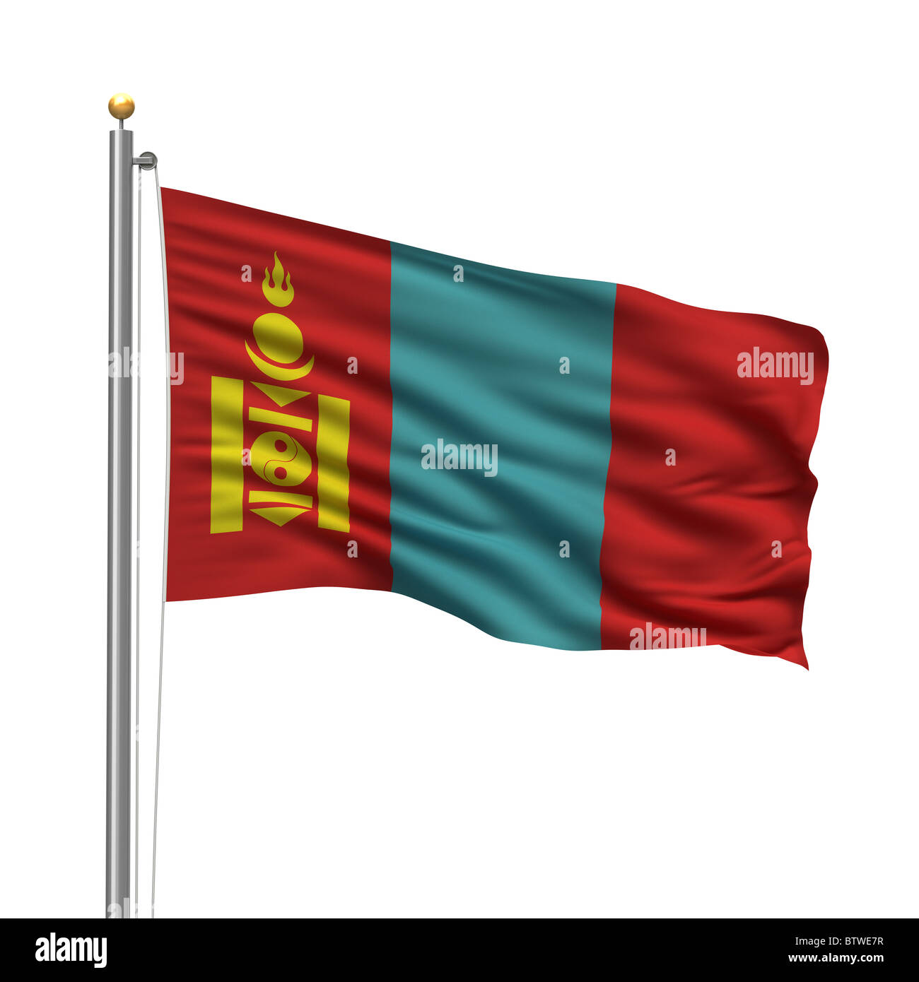 Bandiera della Mongolia Foto Stock