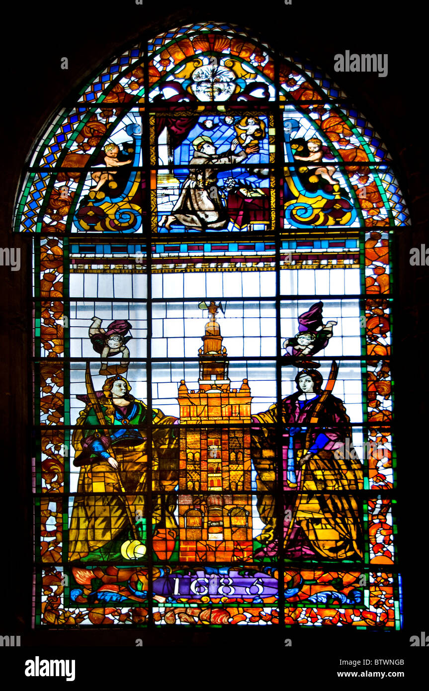 La Giralda Cattedrale Seville Spagna Andalusia Andalusia spagnolo Foto Stock