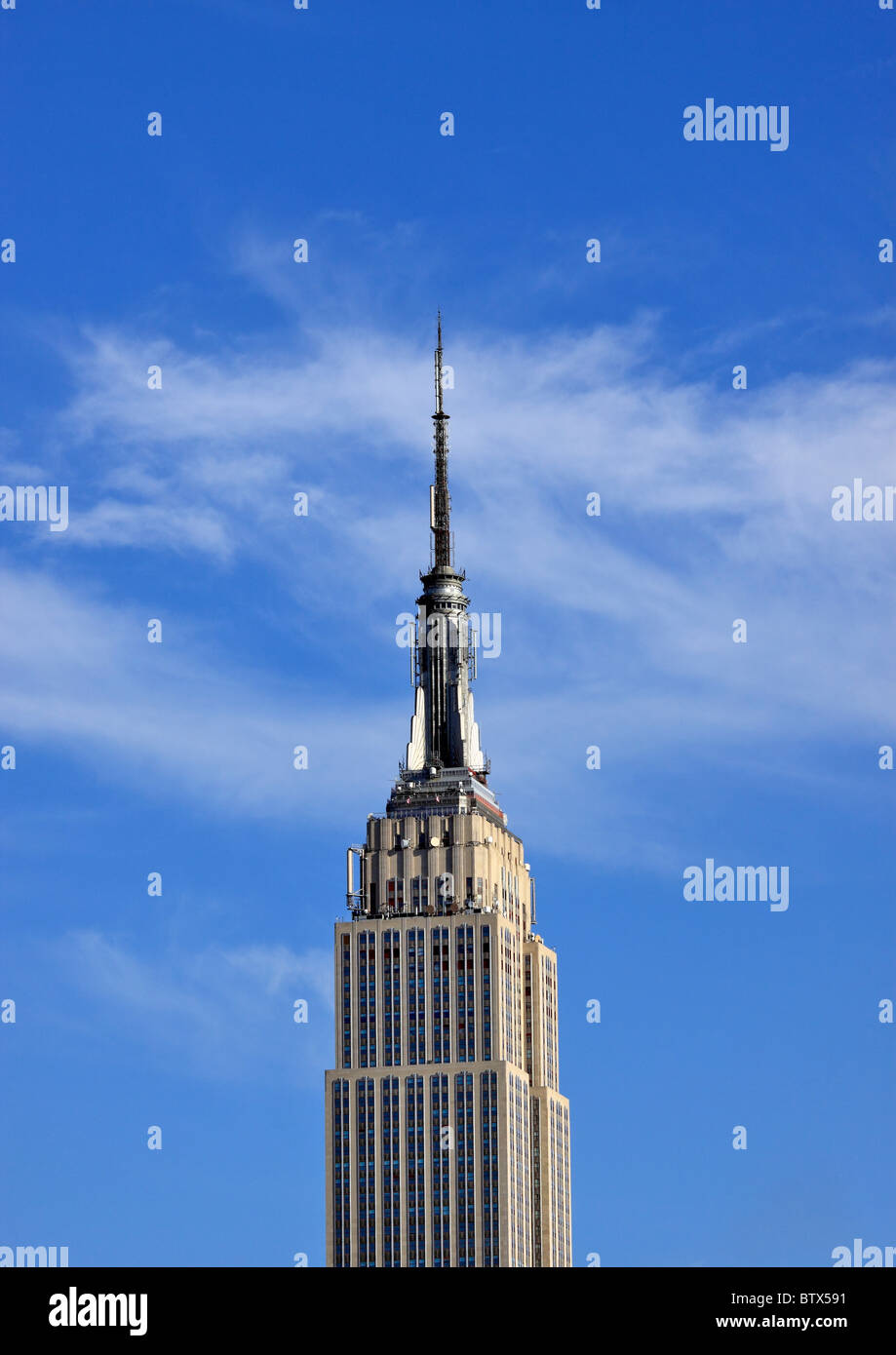 Parte superiore dell'Empire State Building Manhattan New York City Foto Stock