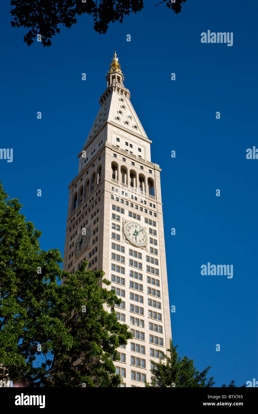 La vita metropolitana Torre di assicurazione, Madison Square Park Foto Stock