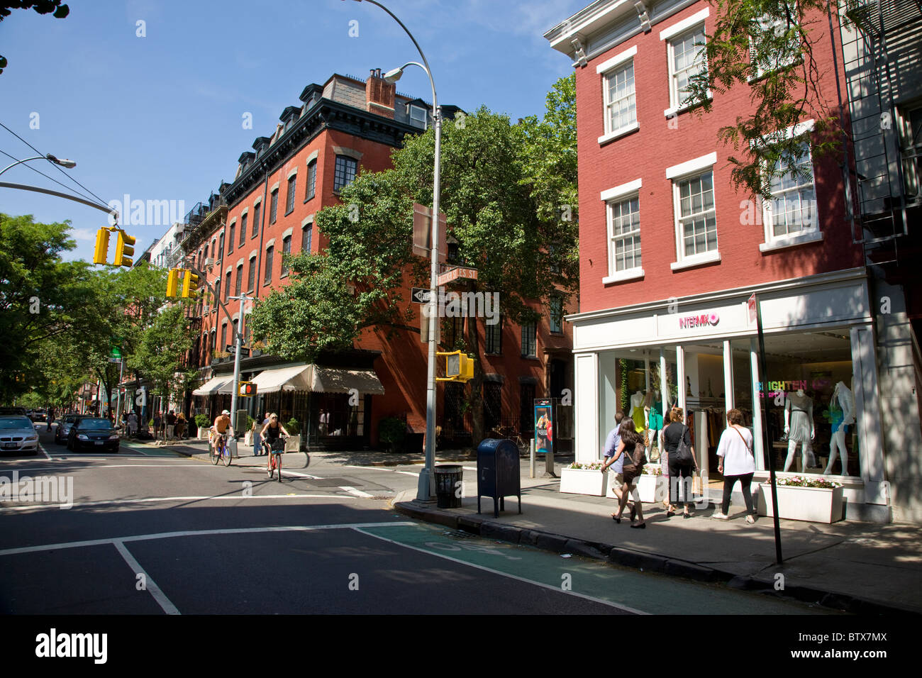 Bleecker Street nel Greenwich Village Foto Stock