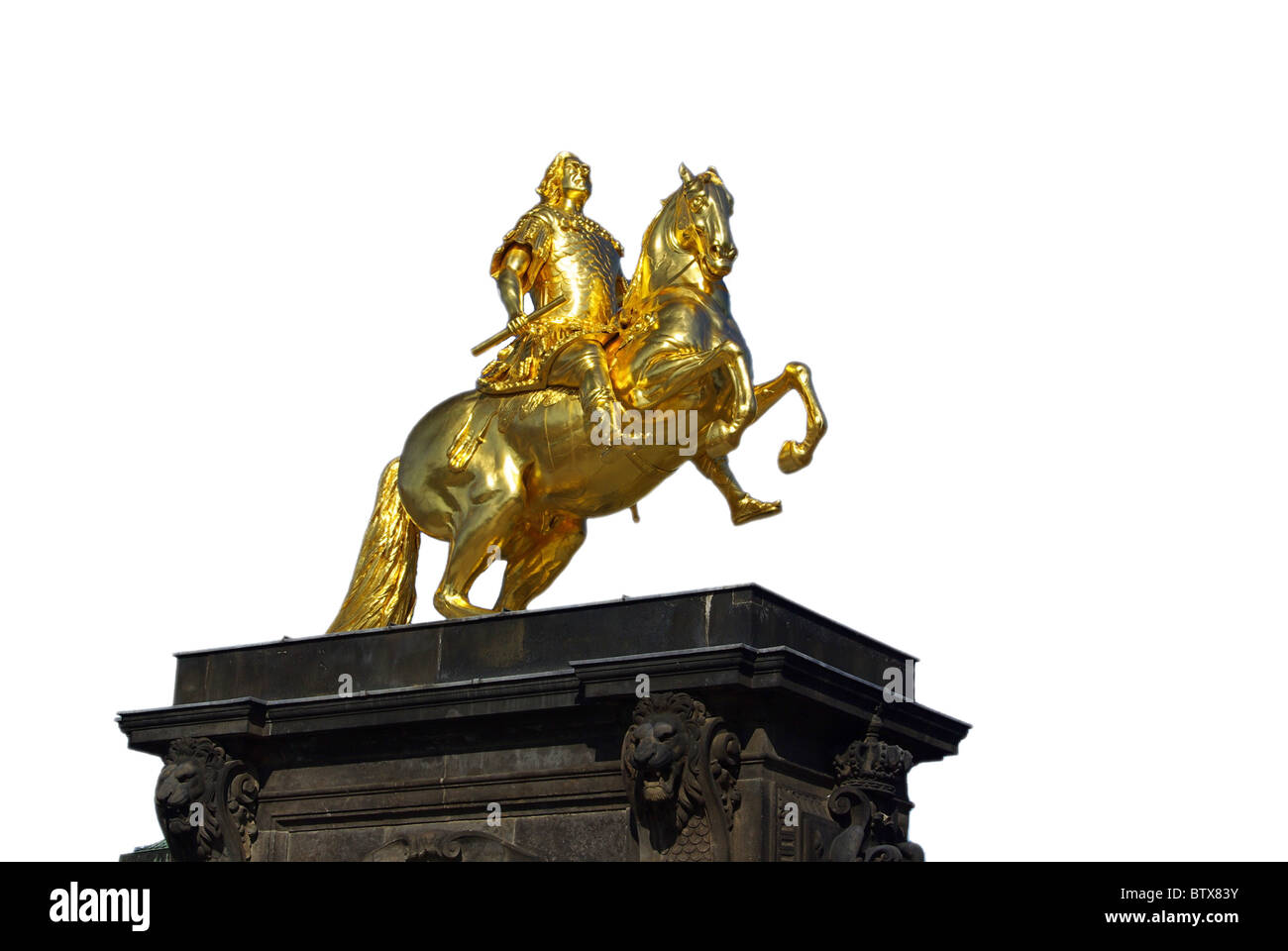 Dresden Goldener Reiter freigestellt - Dresda Golden Knight isolato 01 Foto Stock