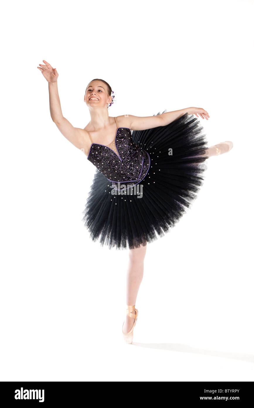 Studio shot di bella giovane ballerina in tutu Foto Stock
