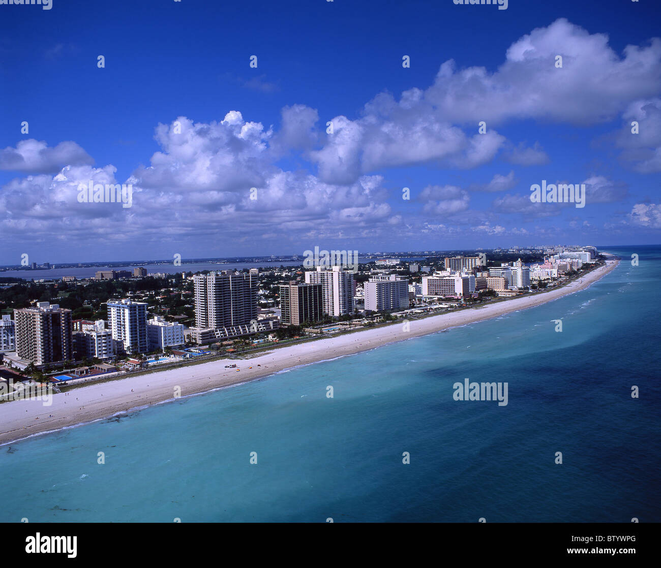 Vista aerea di Miami Beach, Miami Beach, Florida, Stati Uniti d'America Foto Stock