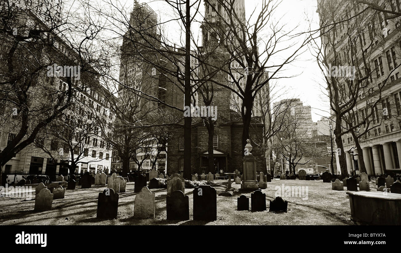 Il vecchio cimitero di New York City, Stati Uniti d'America. Foto Stock