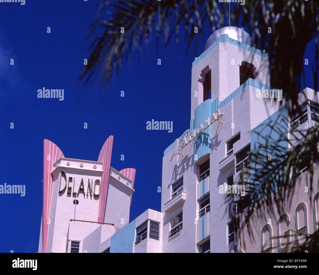Edifici in stile Liberty, Collins Avenue, Miami Beach, Florida, Stati Uniti d'America Foto Stock