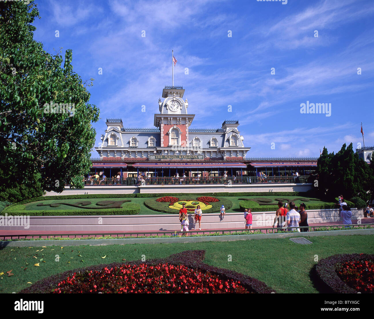 Ingresso al parco di Walt Disney World, a Orlando, Florida, Stati Uniti d'America Foto Stock