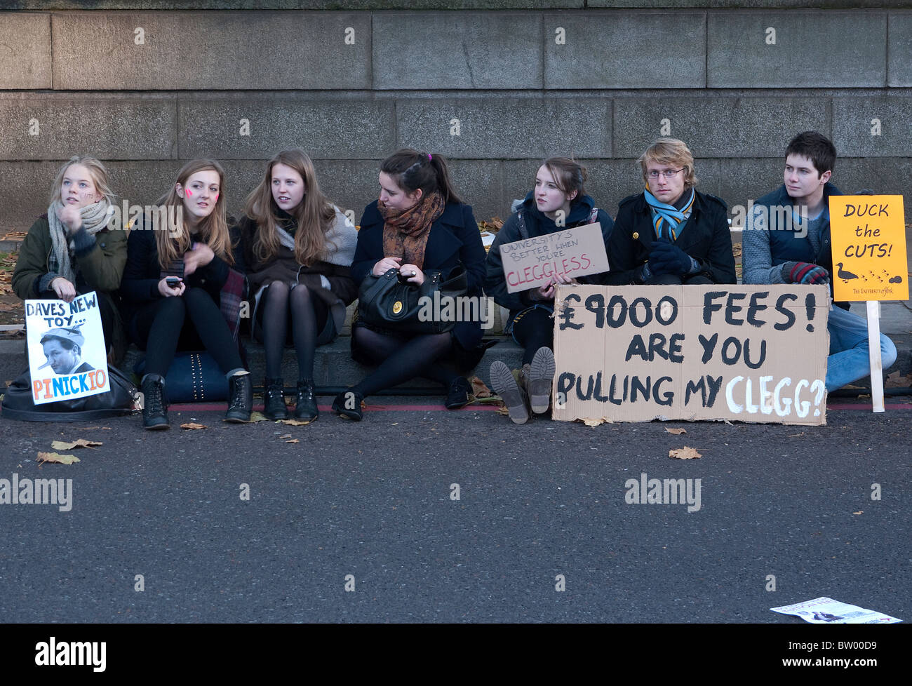 Istruzione demo di tasse di Londra Foto Stock