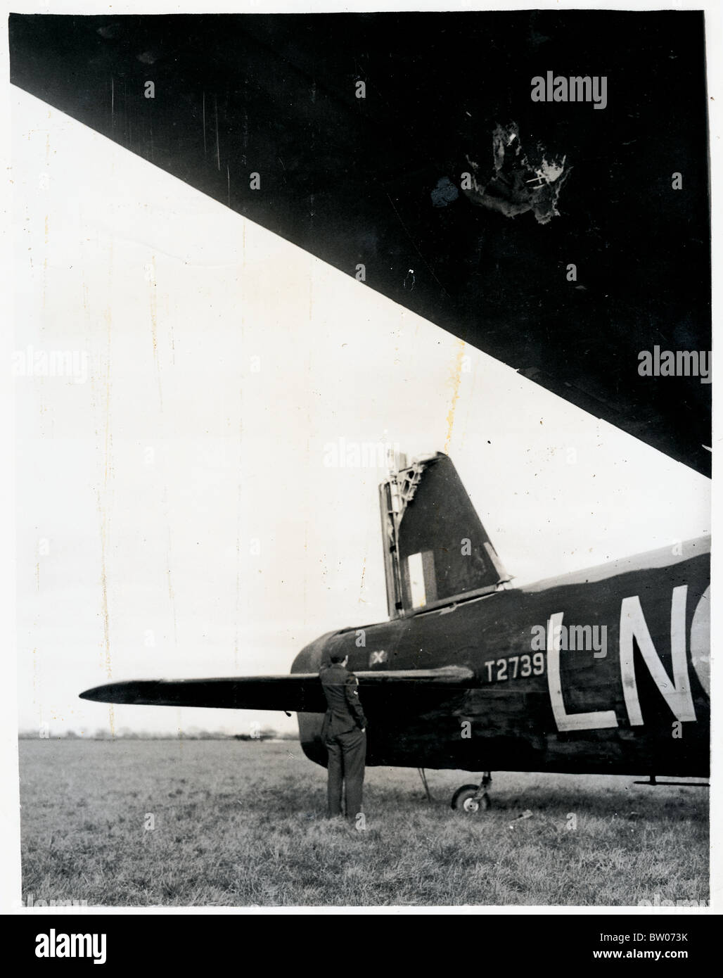 Bombardiere Wellington con coda visualizza via dopo il bombardamento Foto Stock
