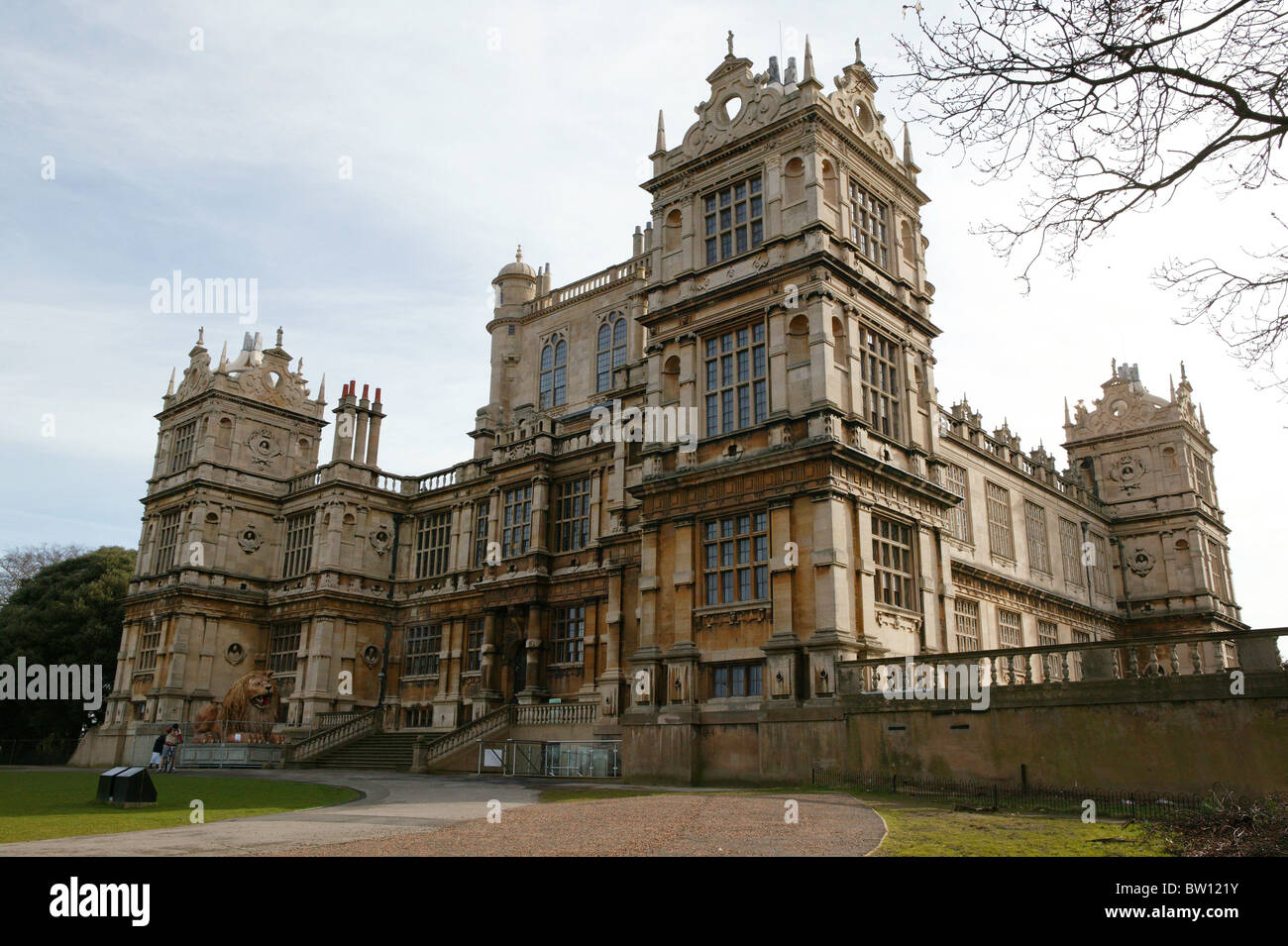 Wollaton Hall, commissionata da Sir Francis Willoughby e progettato da Robert Smythson, completato 1558, Nottingham, Inghilterra Foto Stock