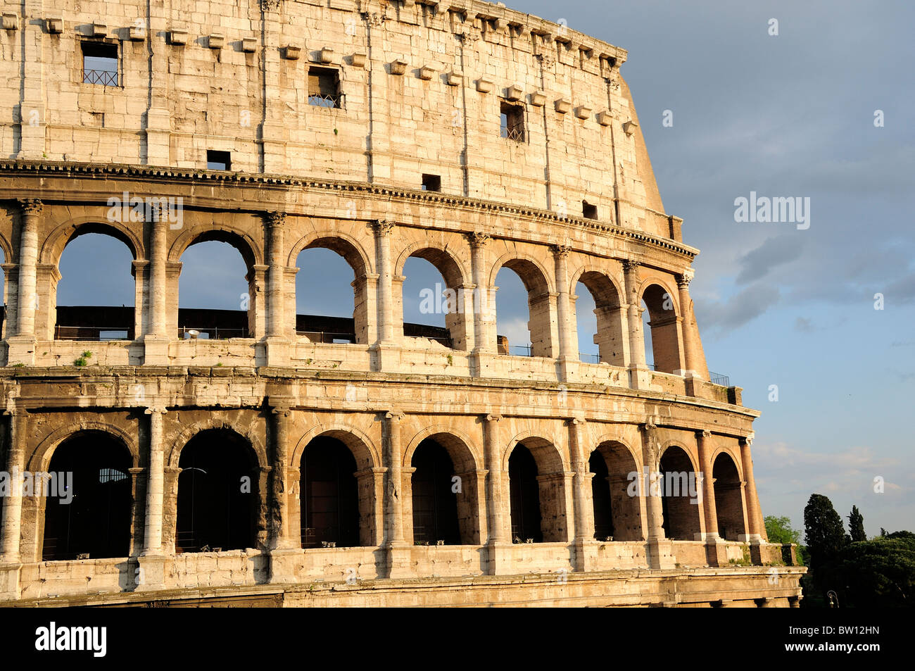 Sezione del Colosseo dove tutti i quattro piani sono intatti Foto Stock