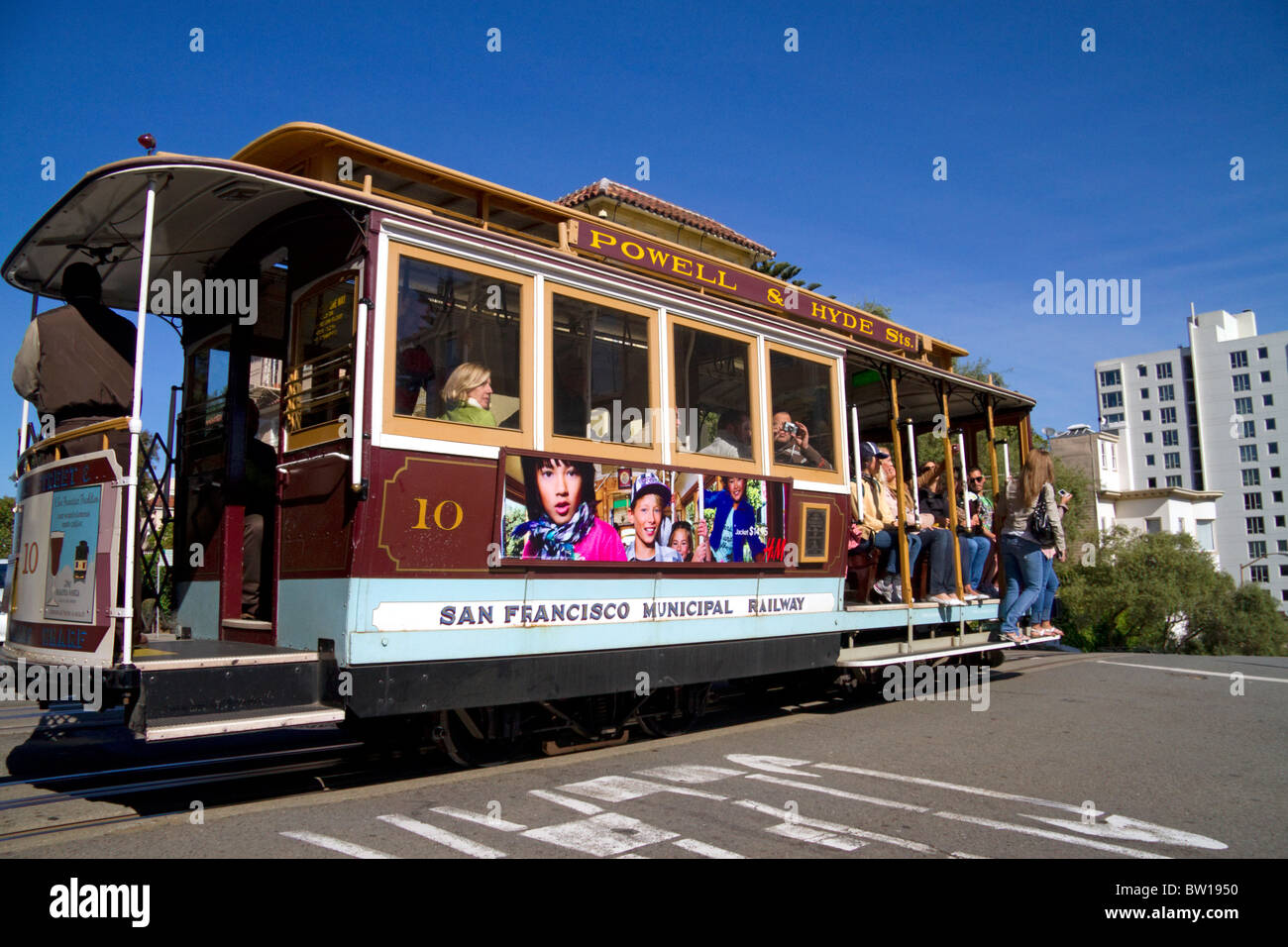 Cavo di sistema auto nella città di San Francisco, California, Stati Uniti d'America. Foto Stock