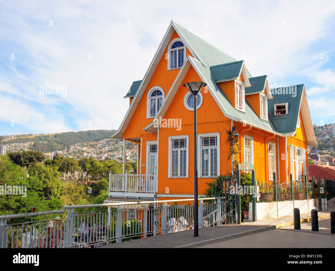 La famosa Brighton Hotel a Valparaiso, Cile Foto Stock