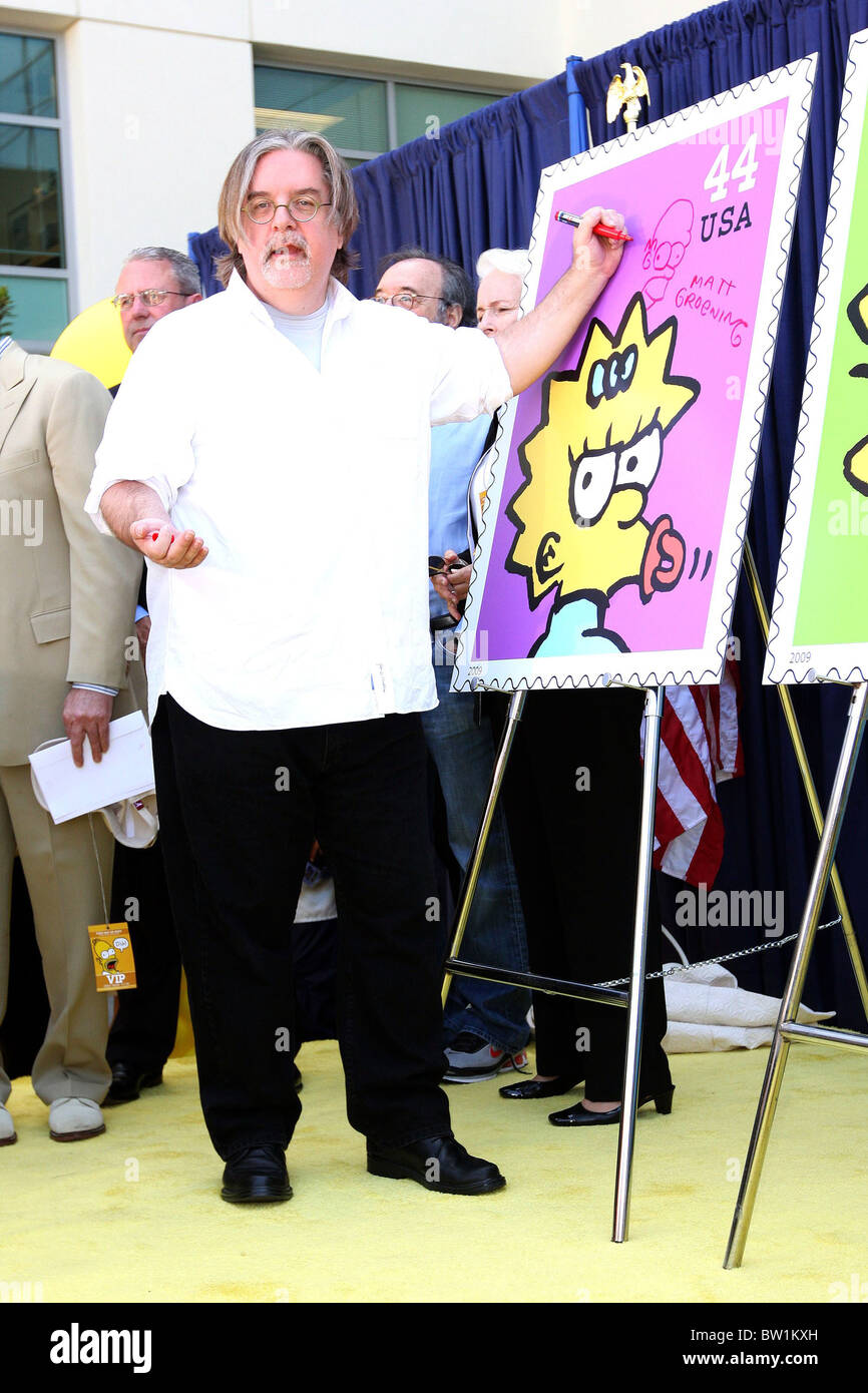 SIMPSONS 1° giorno del rilascio US Postal Service timbro Inaugurazione Foto Stock