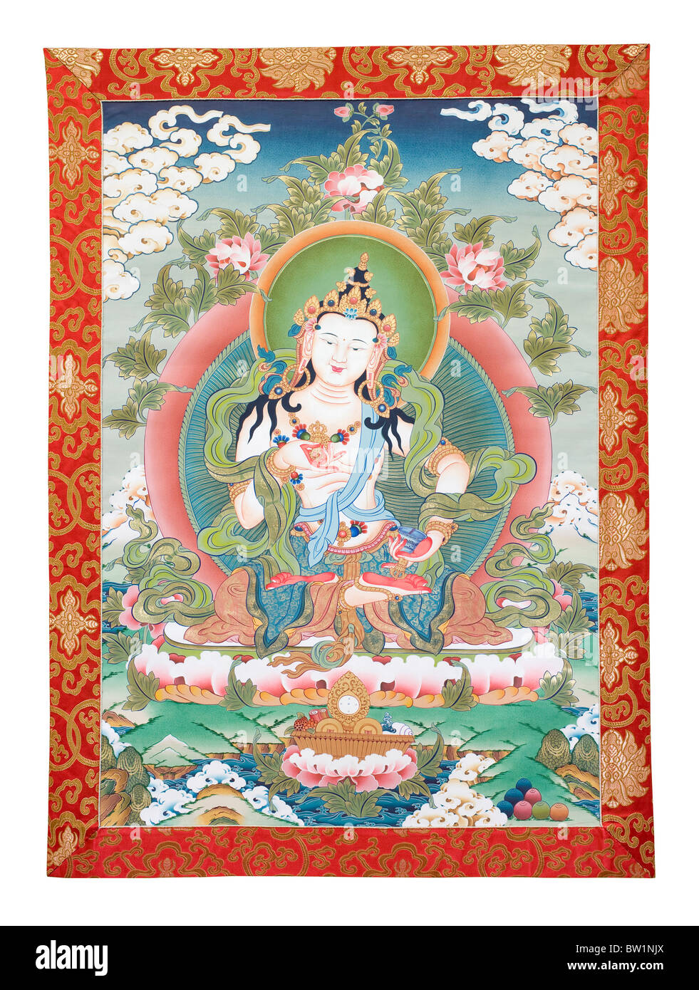 Thangka tibetana con Dorje Sempa Foto Stock