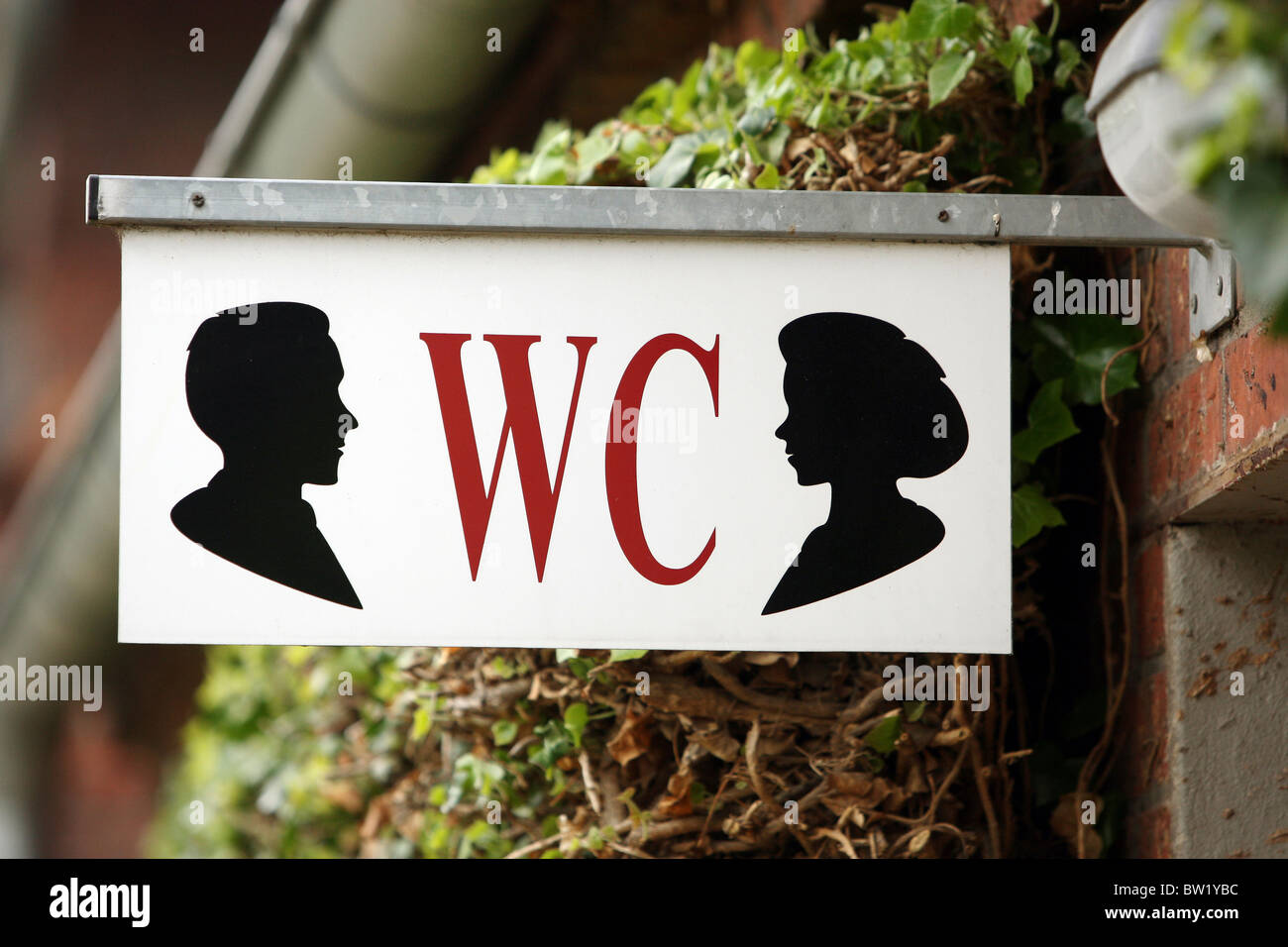 Un segno di WC Foto Stock