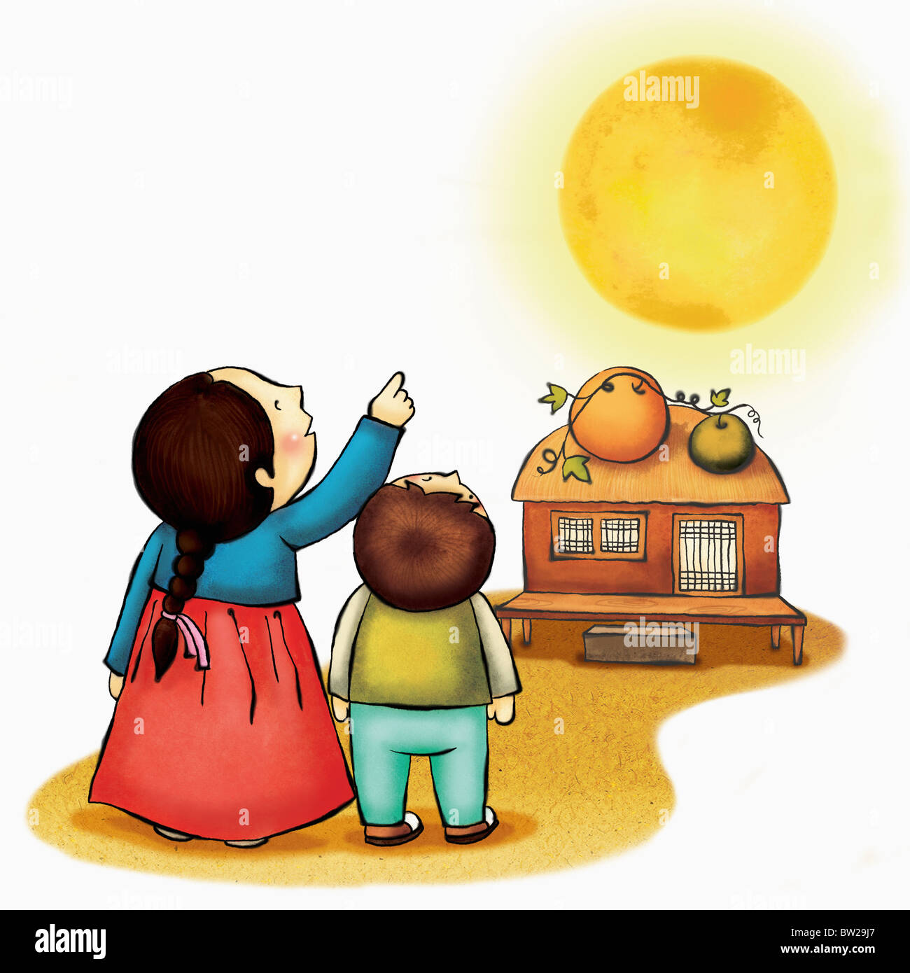 Chuseok saluti Foto Stock