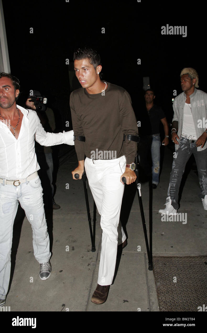 CANDIDS - Cristiano Ronaldo arriva a Villa Nightclub Foto Stock