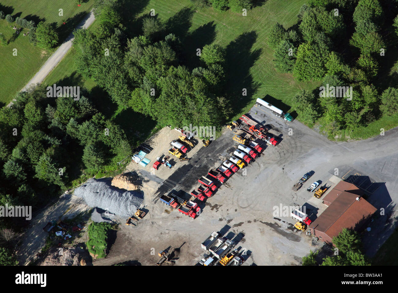 Foto aerea di opere pubbliche depot e garage, Brookville, PA, Stati Uniti d'America Foto Stock