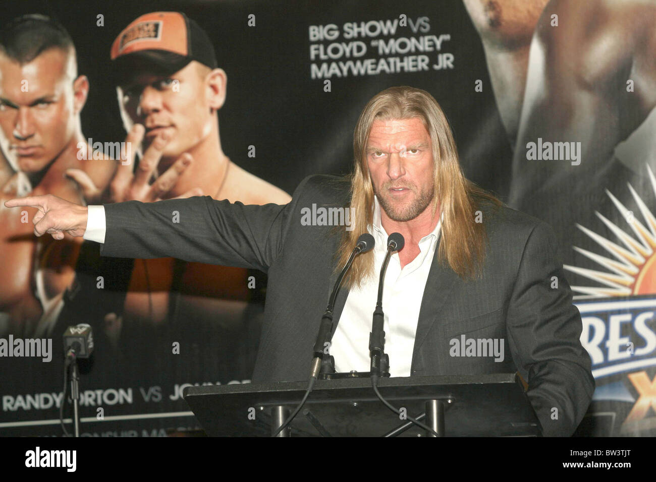 Superstars WWE WrestleMania Conferenza Stampa Foto Stock