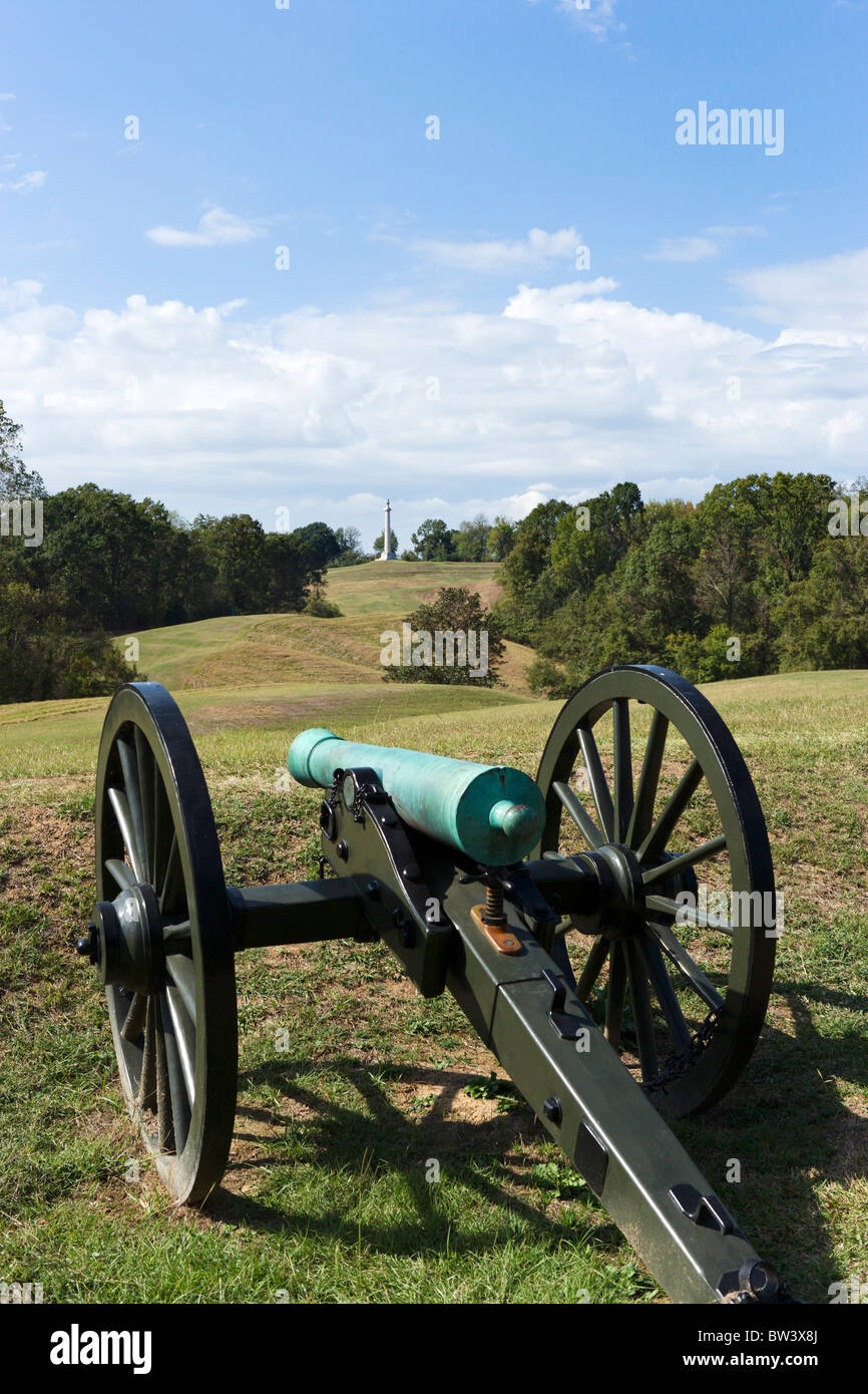 Pistola sulla batteria de Gollyer, divenuto il Parco nazionale militare di Vicksburg, Mississippi, STATI UNITI D'AMERICA Foto Stock