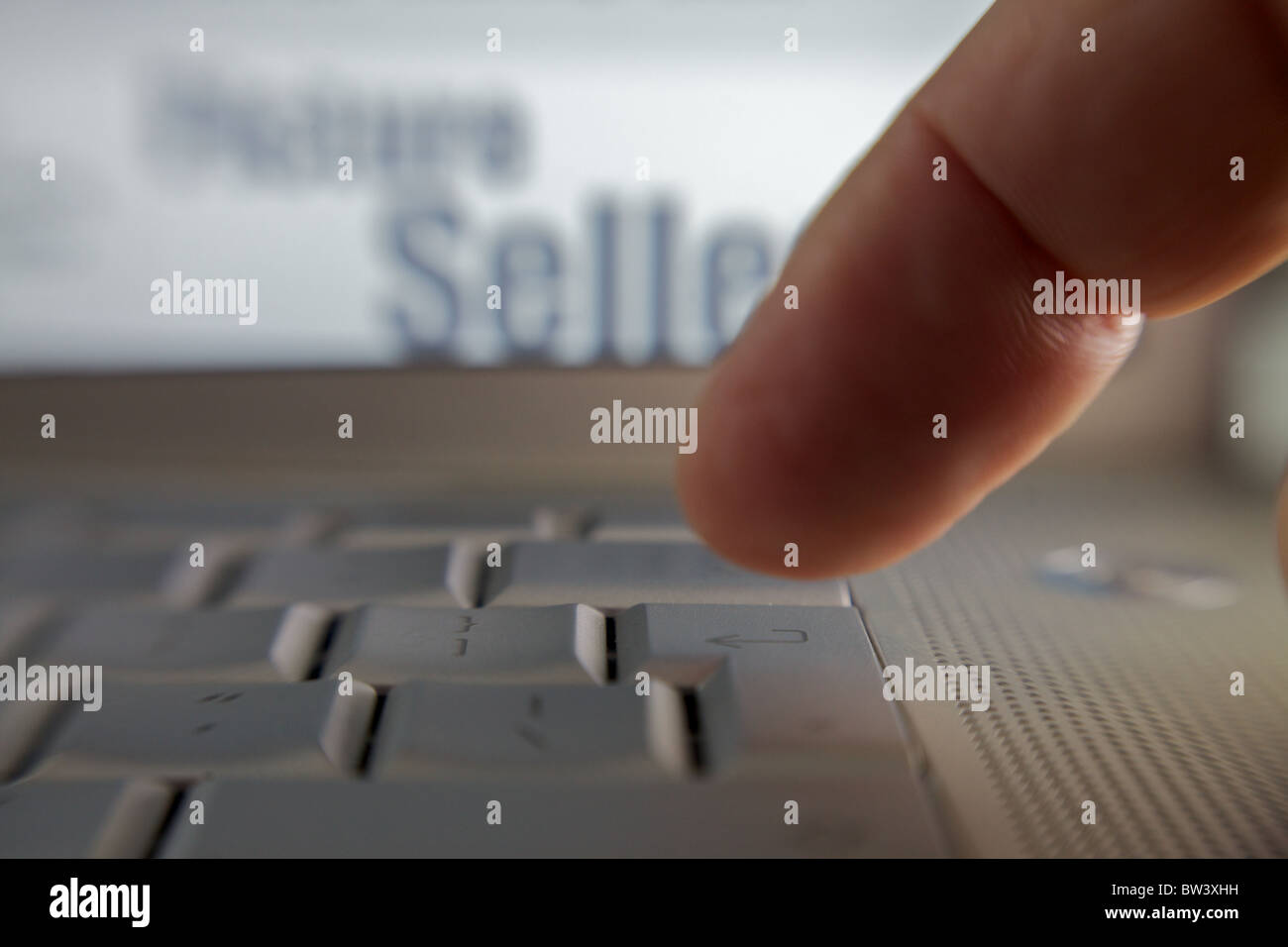 In prossimità di un computer Mac della scheda a chiave Foto Stock