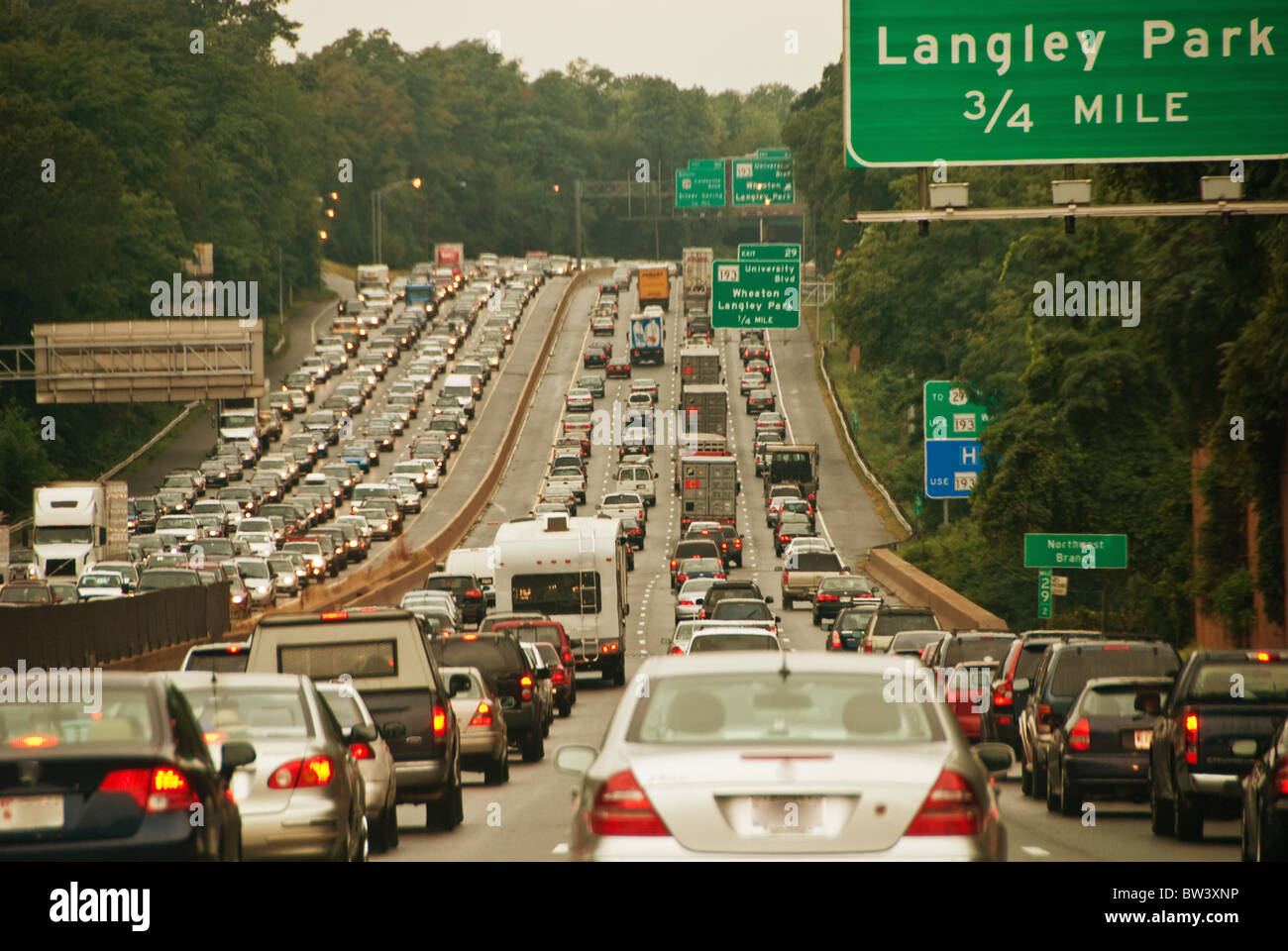 Congestione del traffico stradale vicino a Washington DC Foto Stock