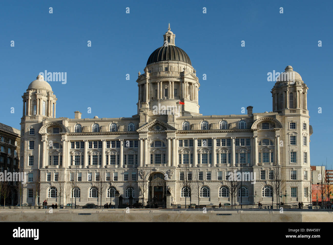 Il porto di Liverpool Edificio, Pier Head, Liverpool, Merseyside, England, Regno Unito Foto Stock