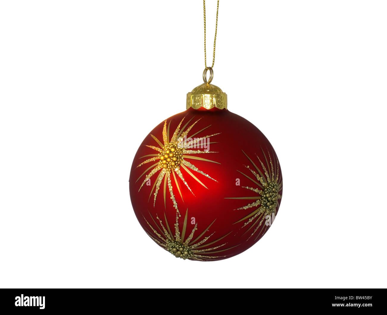 Pallina di natale con stelle, isolato su sfondo bianco Foto Stock