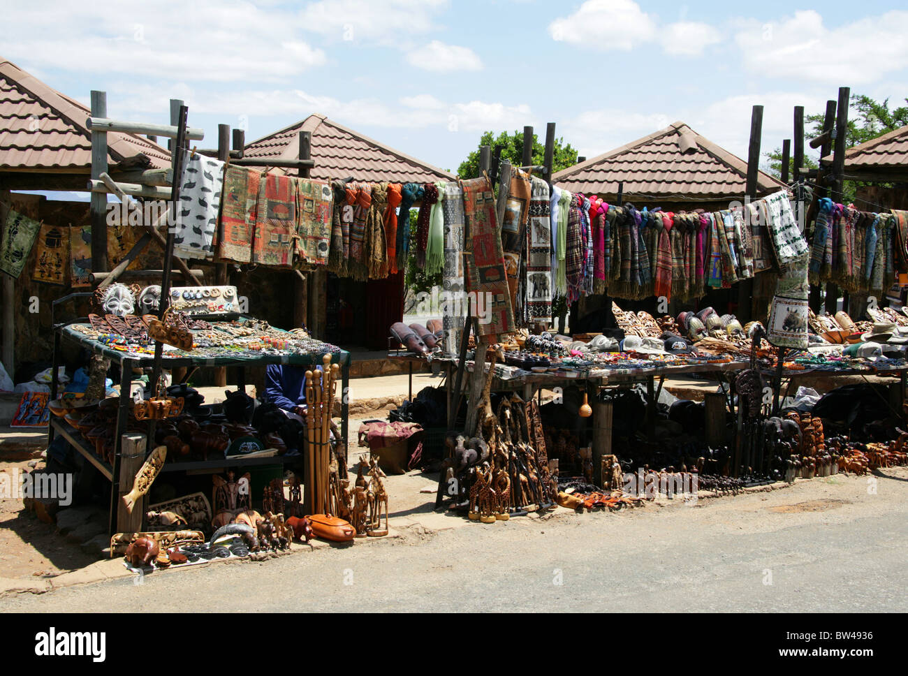 Souvenir africani per la vendita, Blyde River Canyon - Mpumalanga in Sudafrica Foto Stock