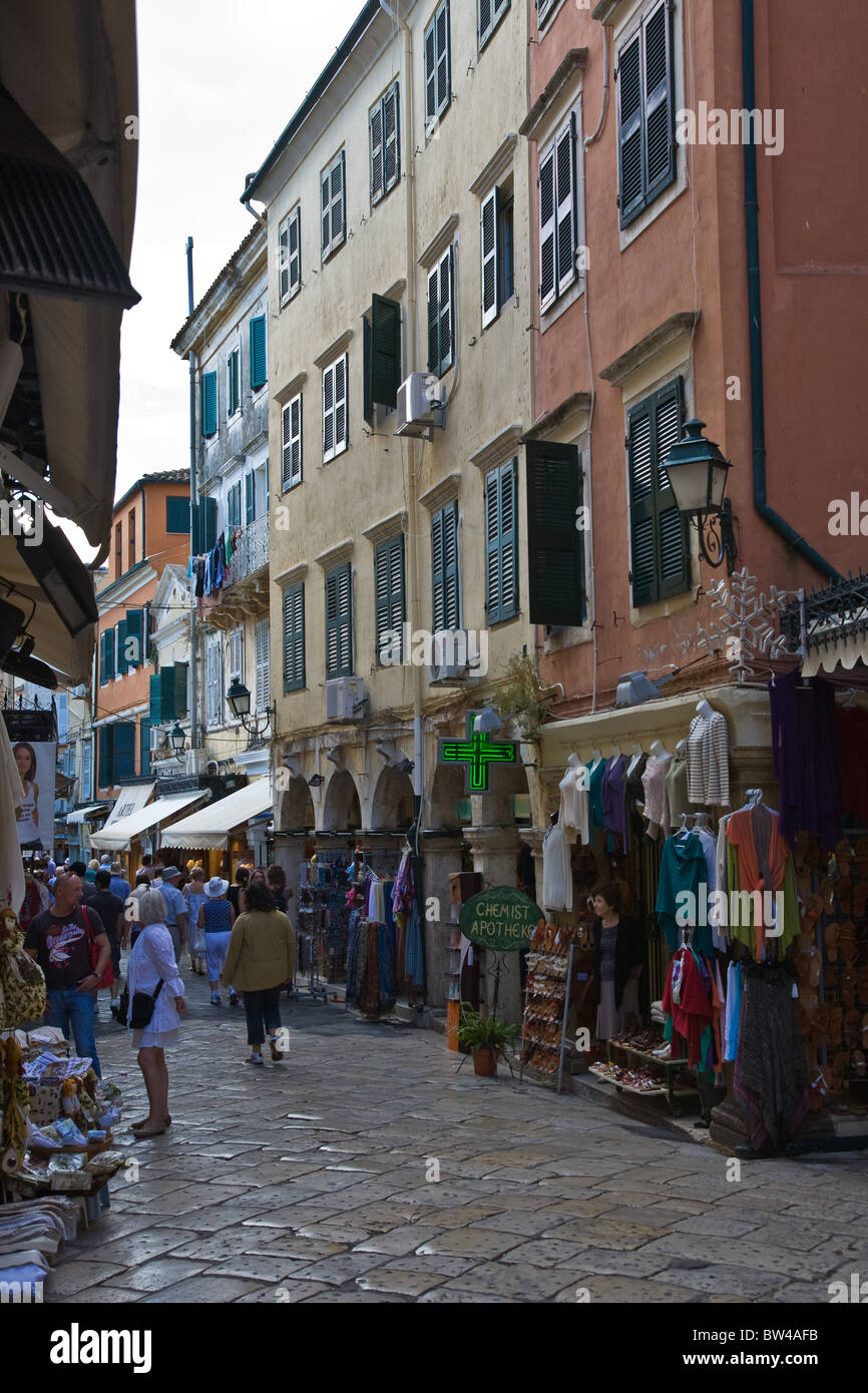 La citta di Corfu Corfu Grecia isola greca turismo Foto Stock