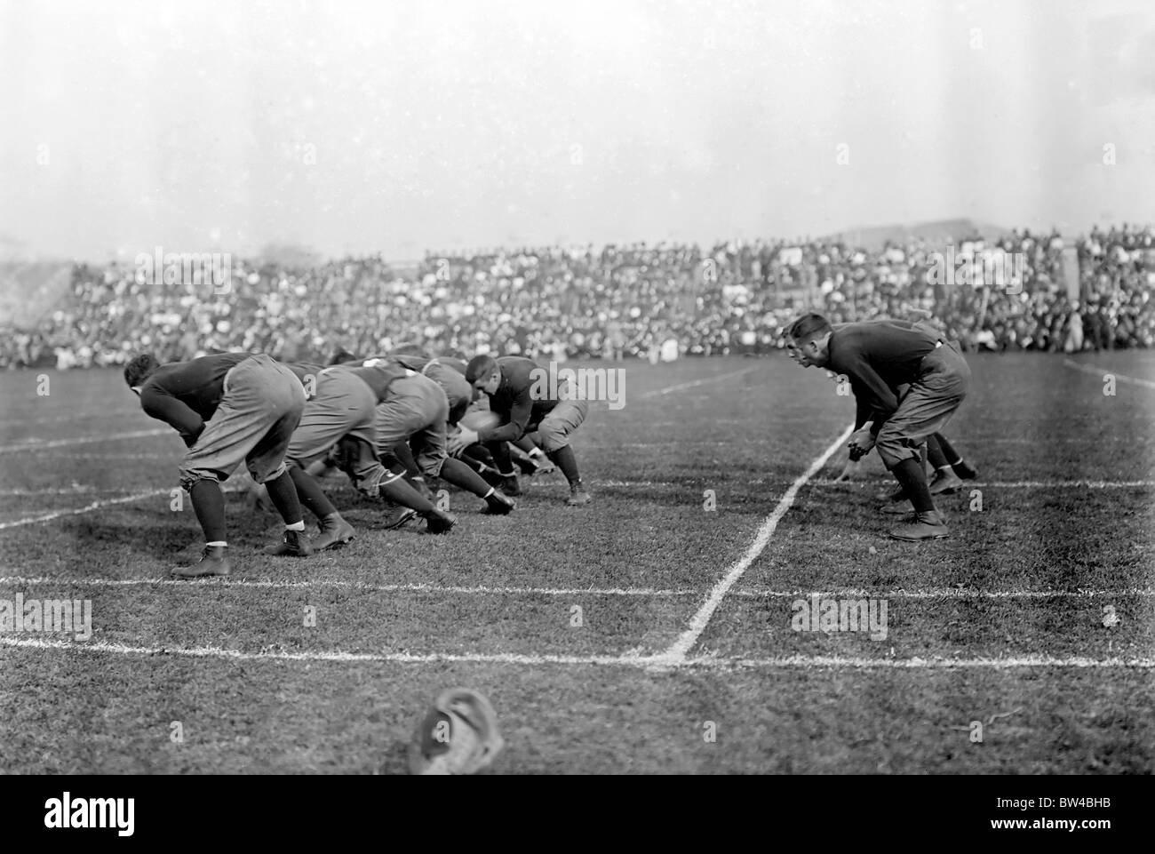 Yale - West Point college football game, line-up di uomini di Yale, Ottobre 17, 1908. Partita vinta da Yale 6 - 0 Foto Stock