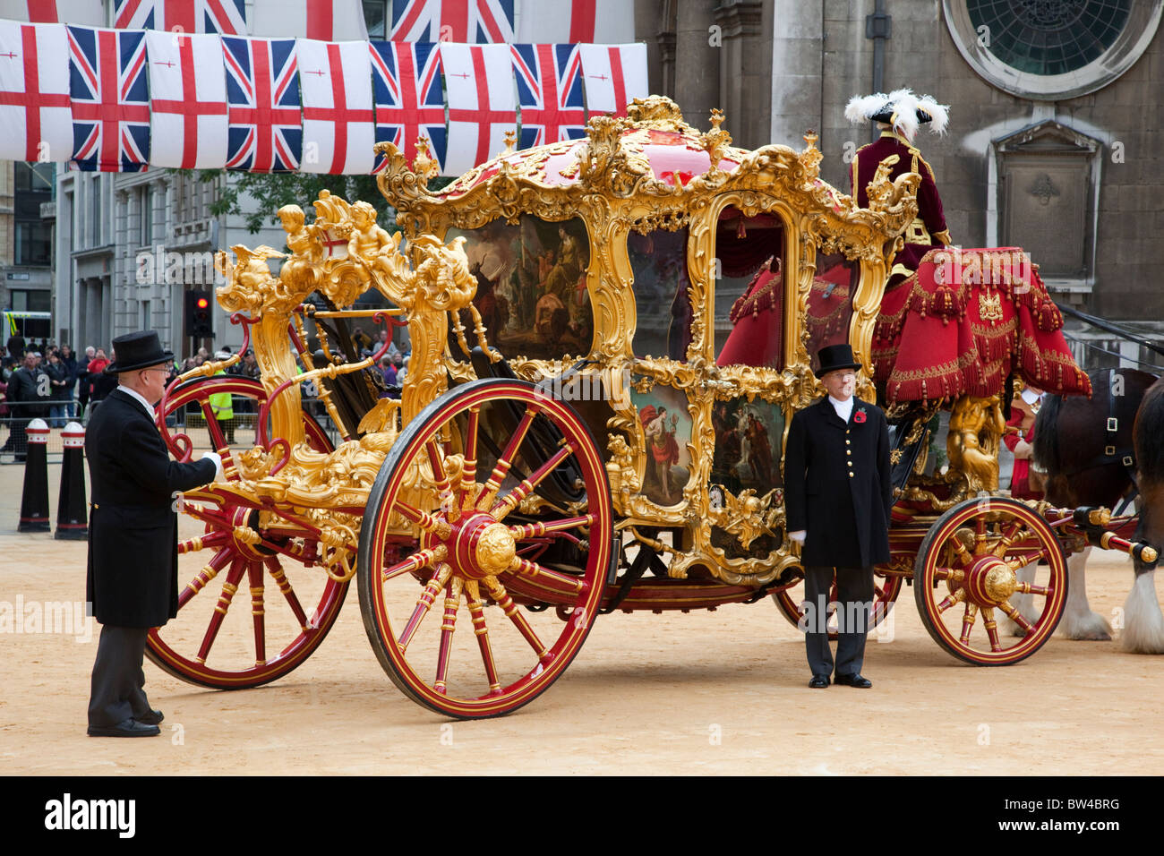 Londra, Inghilterra - Sindaco di mostrare nella City di Londra, Golden State Coach Foto Stock