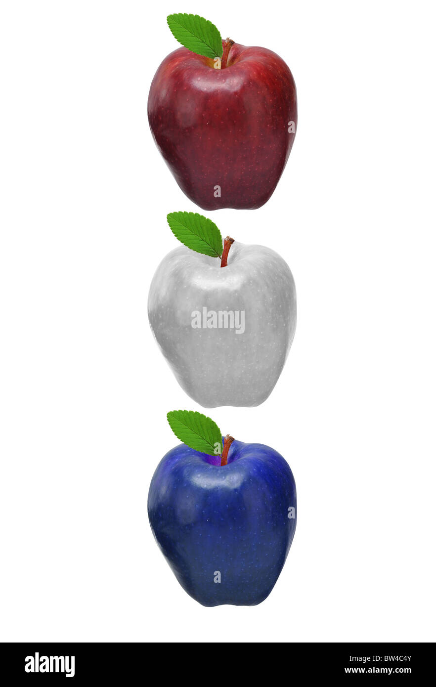 Rosso Bianco e blu le mele Foto Stock