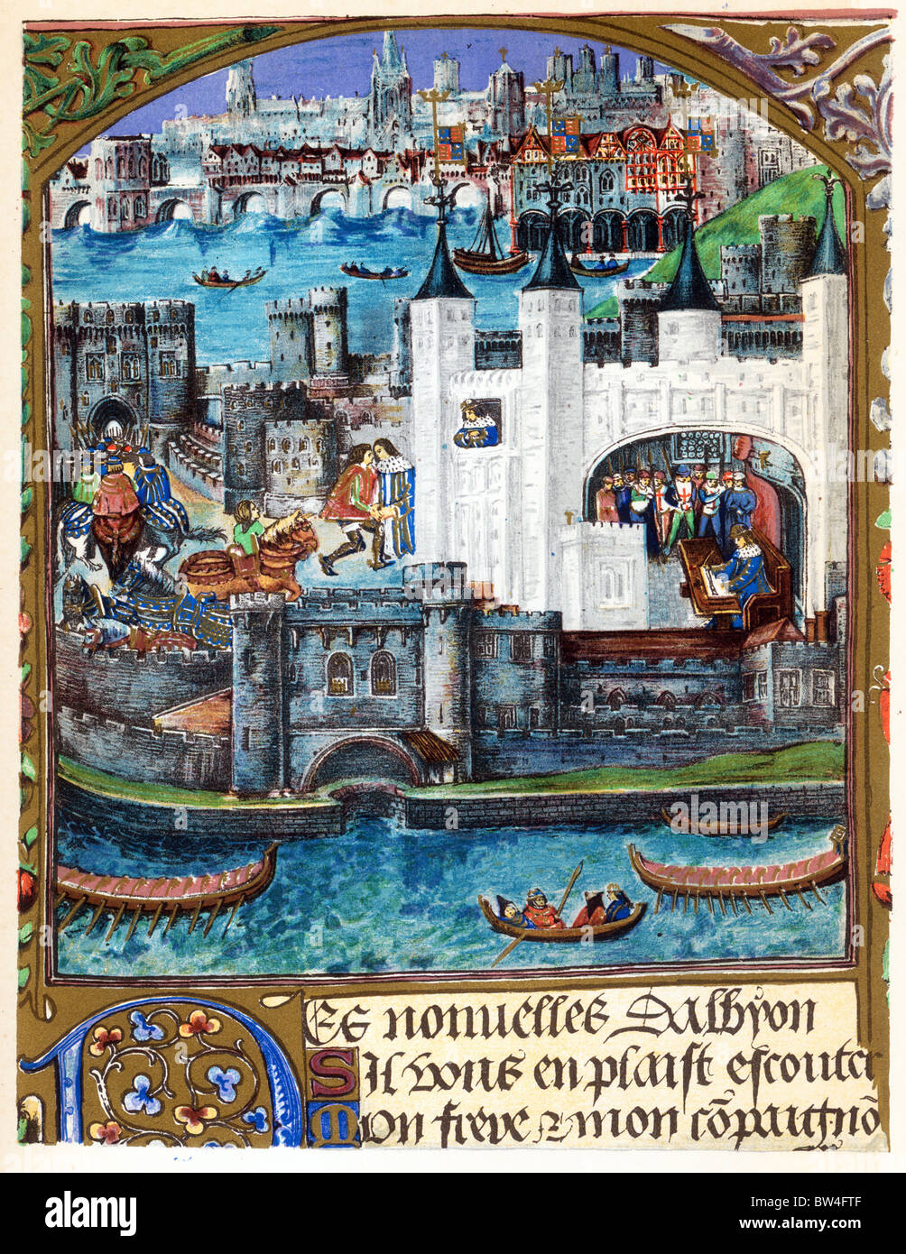 La Torre di Londra al tempo di re Enrico VII Foto Stock