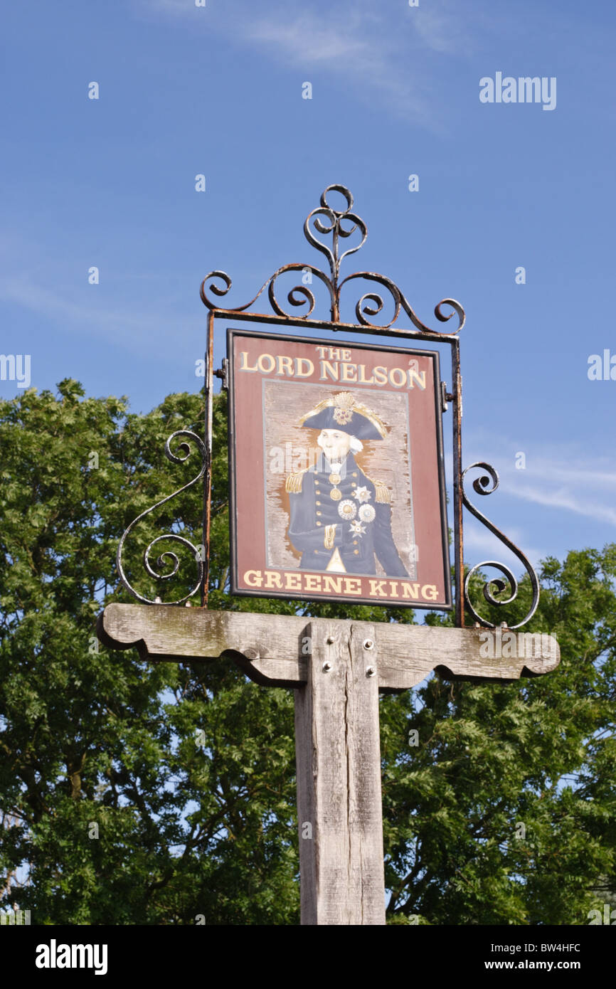 Lord Nelson Pub segno Burnham Thorpe NORFOLK REGNO UNITO Foto Stock