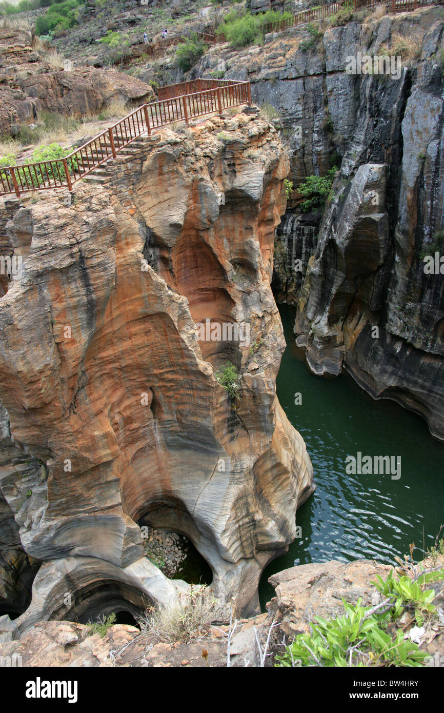 Bourke's Luck buche, Blyde Canyon - Mpumalanga in Sudafrica. Foto Stock