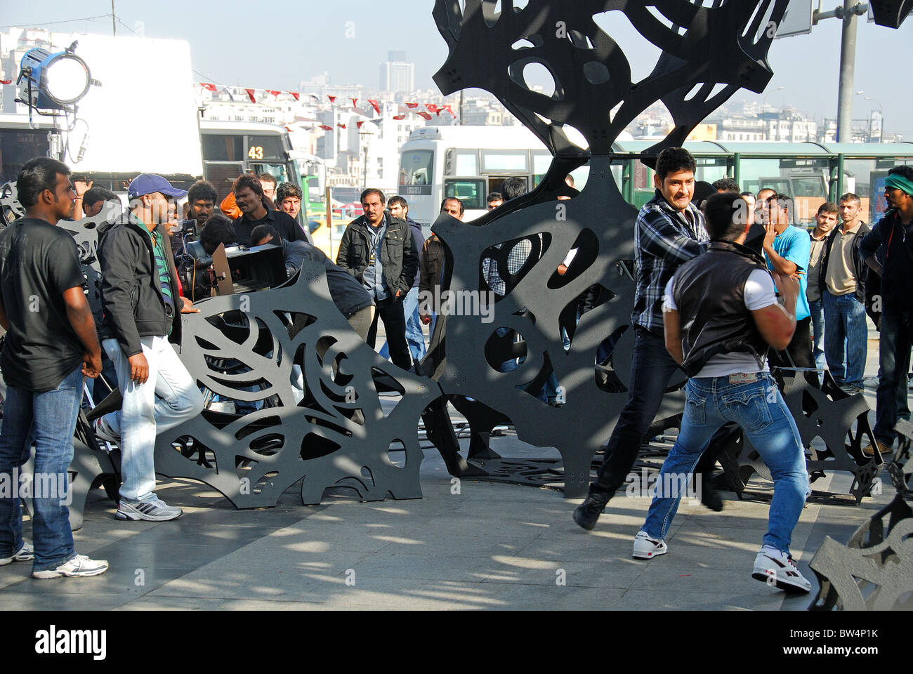 ISTANBUL, Turchia. La realizzazione di un film nel quartiere Eminonu. 2010. Foto Stock