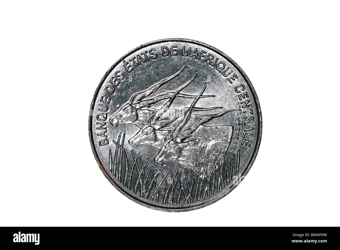 Centrafricana, Franc Coin Foto Stock