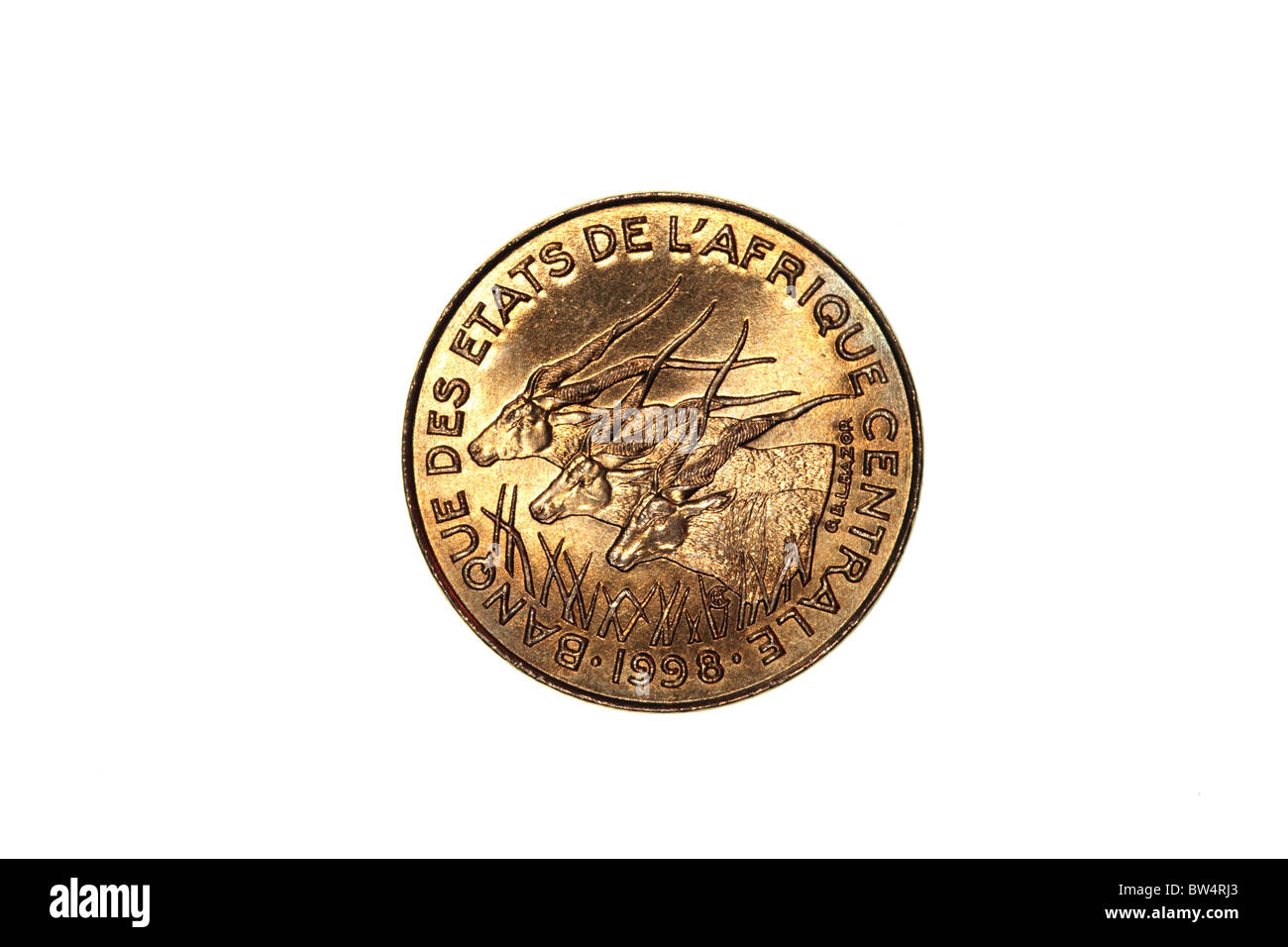 Centrafricana, Franc Coin Foto Stock