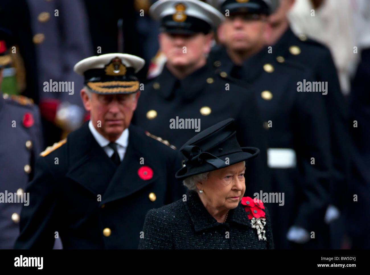 Il ricordo domenica cerimonia di premiazione che si terrà presso il cenotafio in Whitehall, Londra e frequentato dalla famiglia reale britannica 2010 Foto Stock