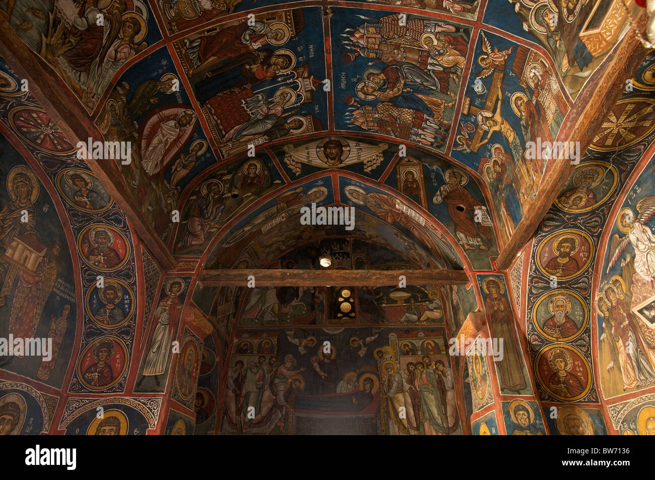 Panagia Forviotissa chiesa in Asinou, Monti Troodos,Repubblica di Cipro Foto Stock