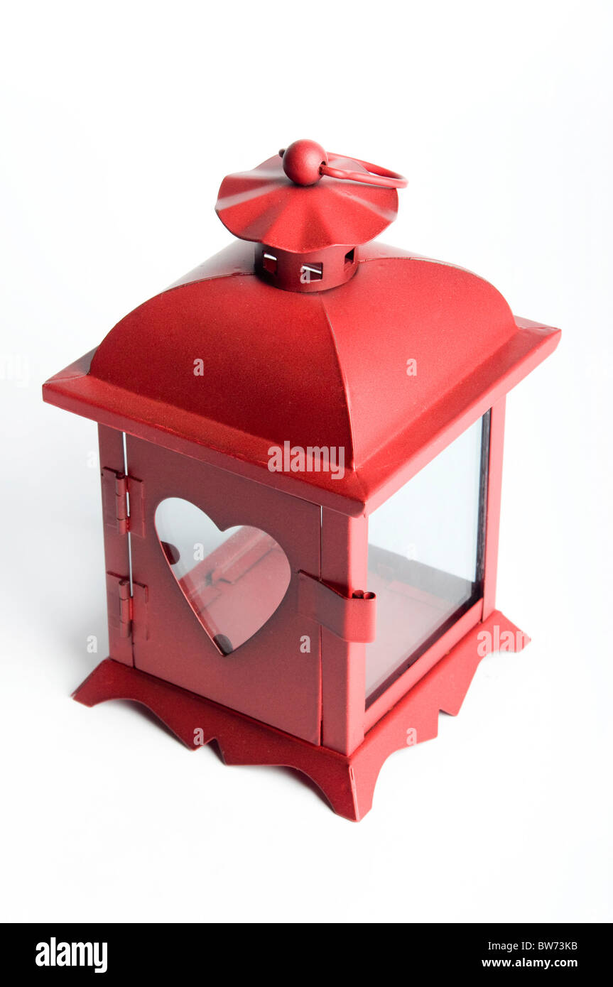 Lanterna rossa isolato decorativi Foto Stock