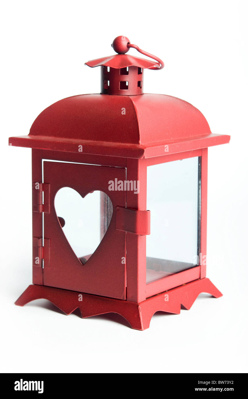 Lanterna rossa isolato decorativi Foto Stock