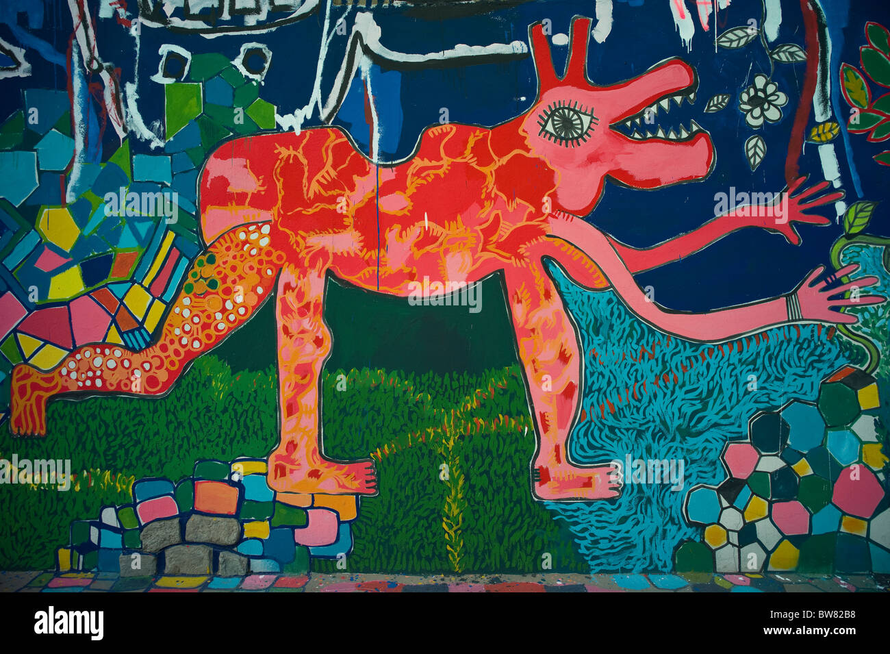 Abstract colorati dipinti a muro. Quito, Ecuador Foto Stock