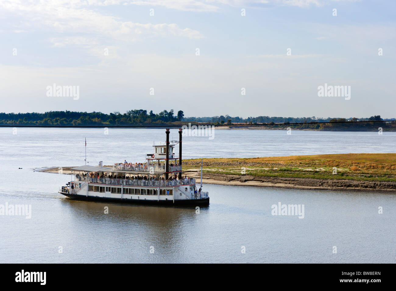 In battello sul fiume Mississippi, Memphis, Tennessee, Stati Uniti d'America Foto Stock