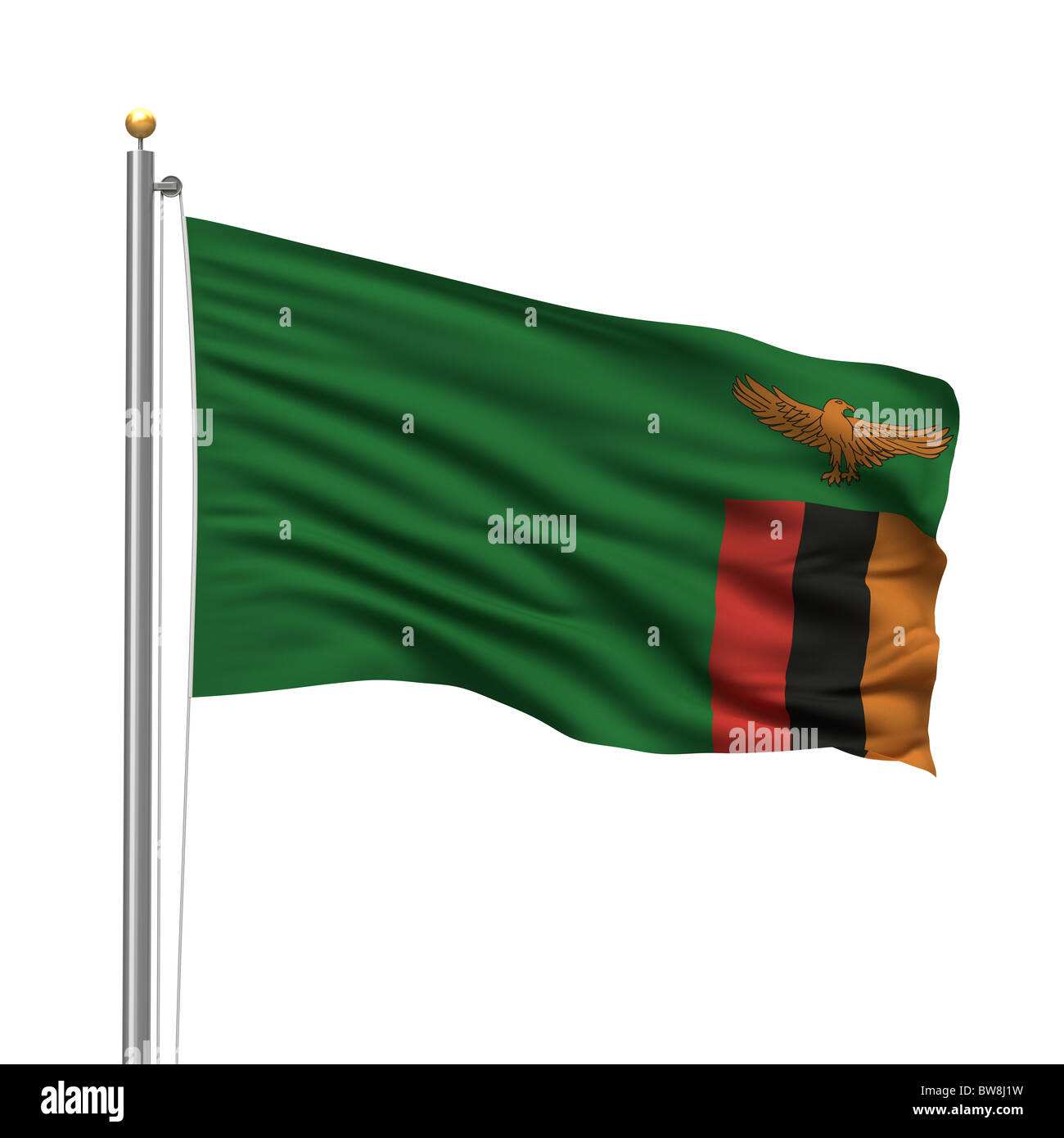 Bandiera dello Zambia Foto Stock
