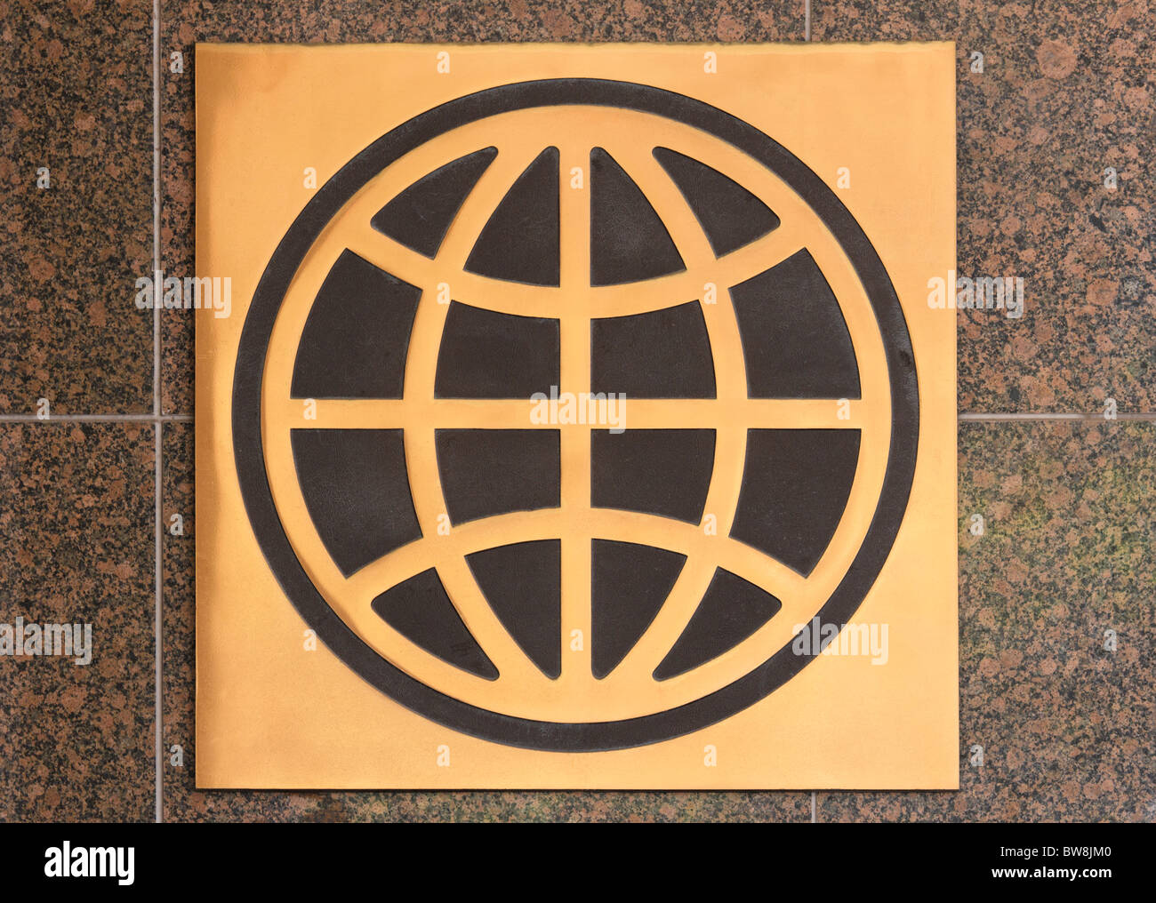 Segno del logo dell'ONU Gruppo Banca Mondiale su una parete di granito al di fuori di una Washington DC edificio per uffici Foto Stock